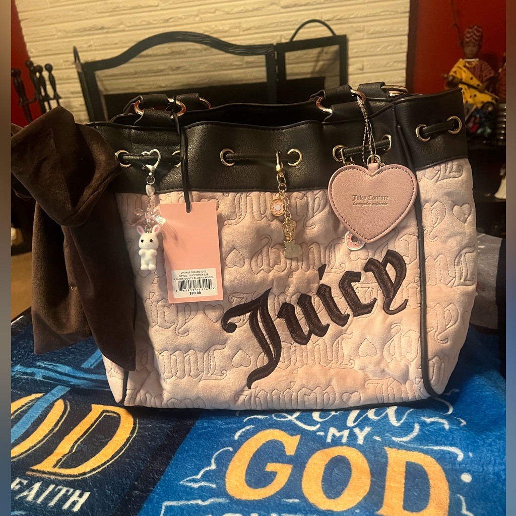 Juicy Couture Pink And Brown Daydreamer Tote Bag